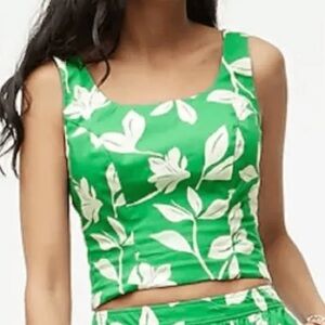 J. CREW Smocked Back Cropped Top